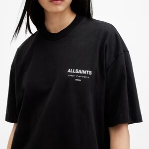 AllSaints Black Logo Tee oversized